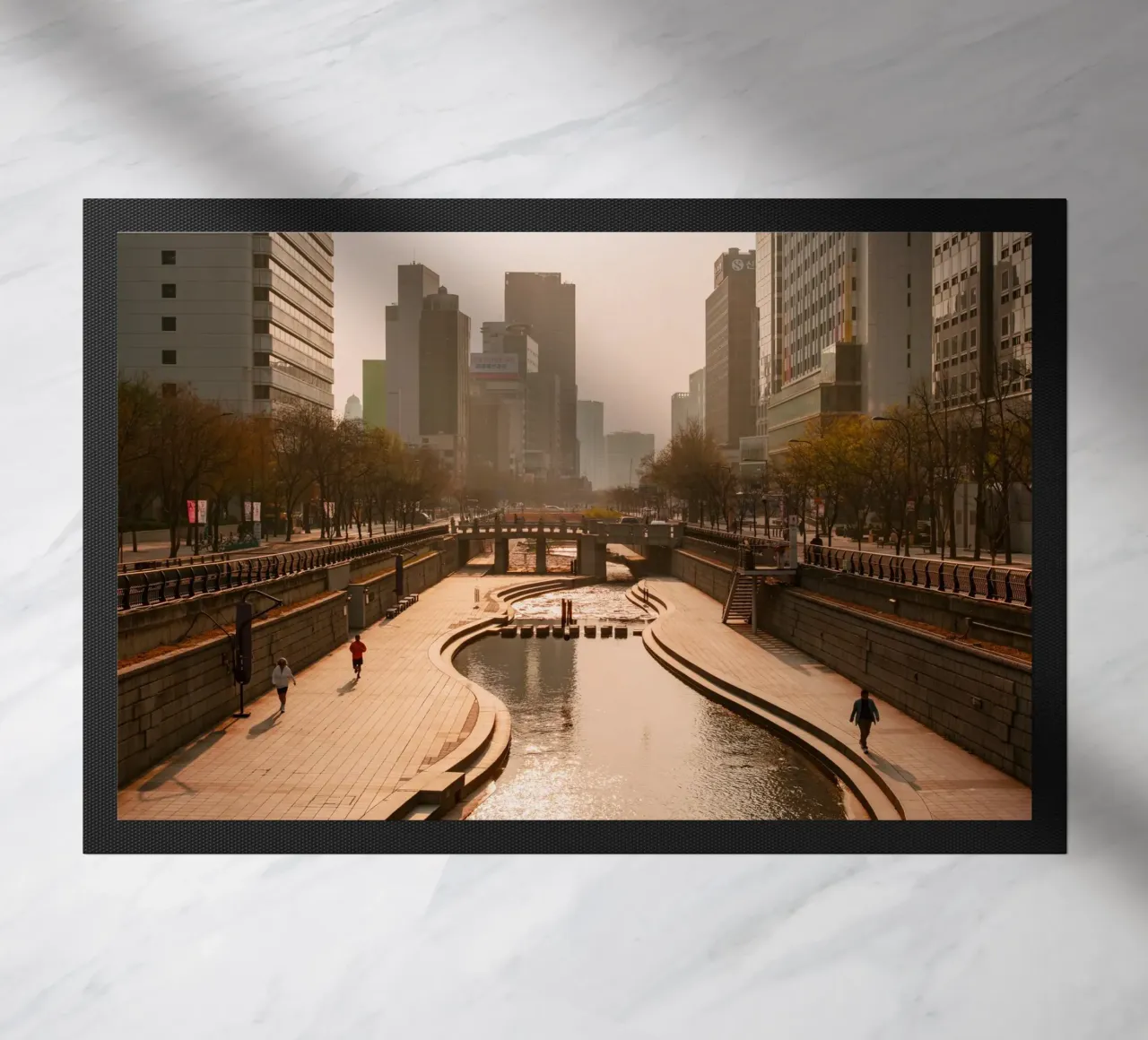 Alba del torrente Cheonggyecheon a Seul, Corea del Sud zerbino da mbgraphx2