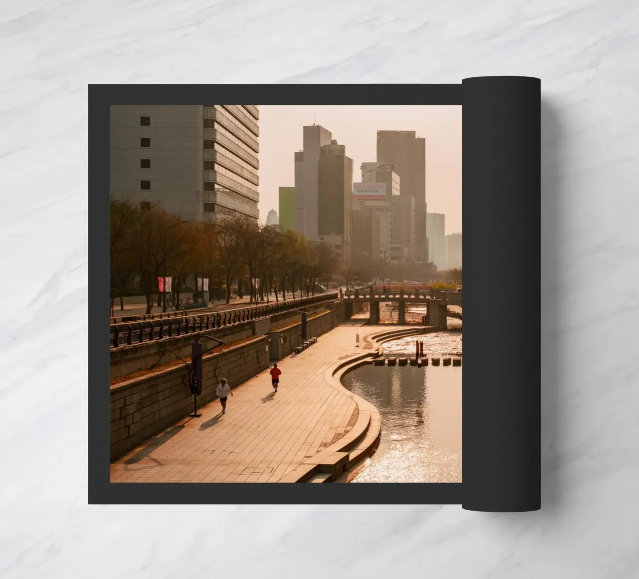 Alba del torrente Cheonggyecheon a Seul, Corea del Sud zerbino da mbgraphx2