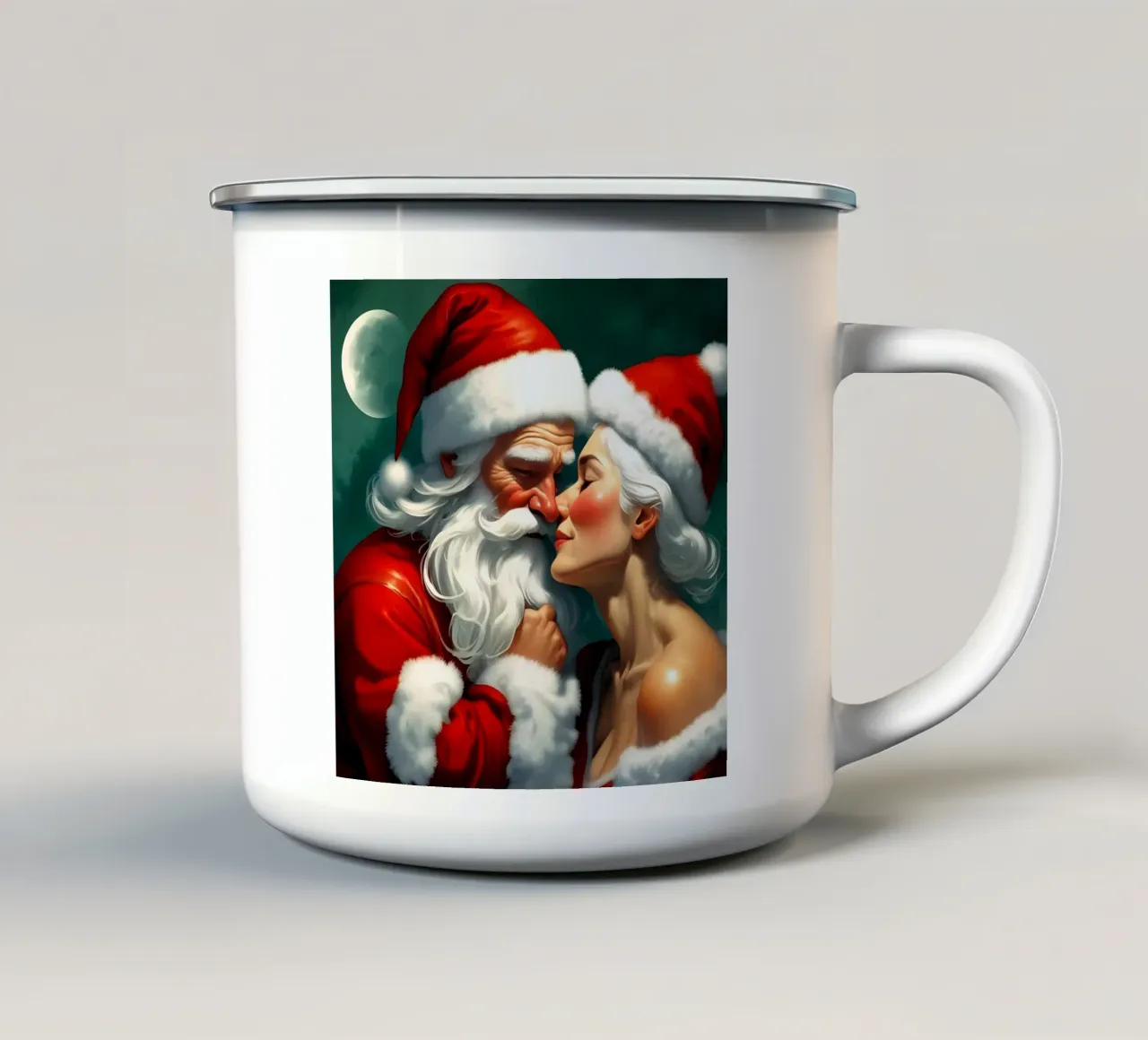 Bacio di Natale tazza in smalto da Piccola Serenata