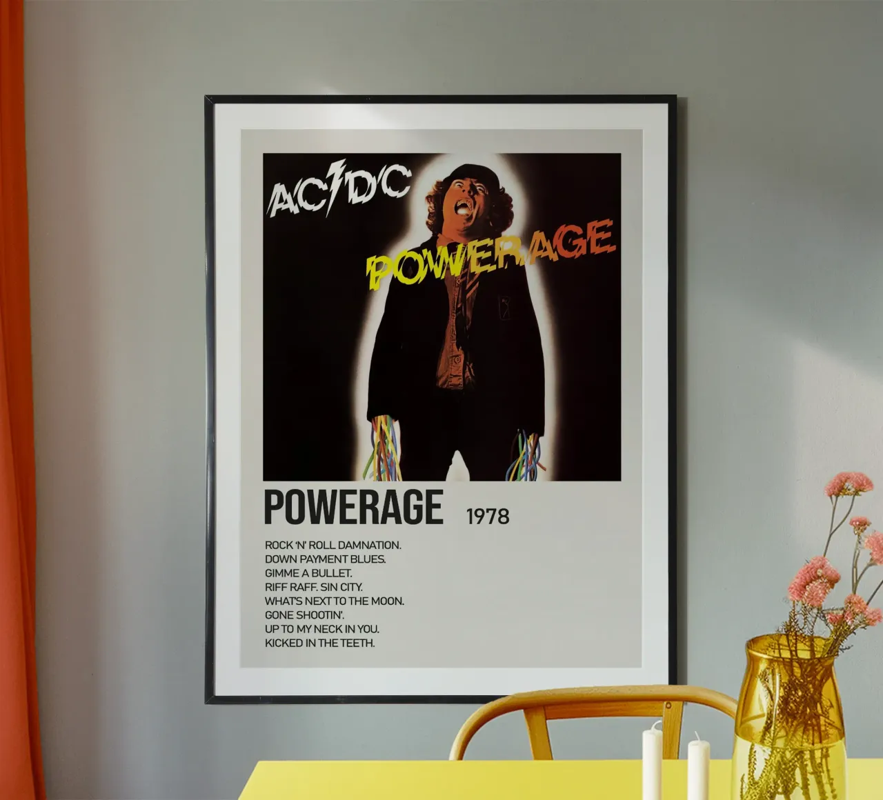 ACDC Powerage Tracklists carta hahnemühle da Linda Tobrut