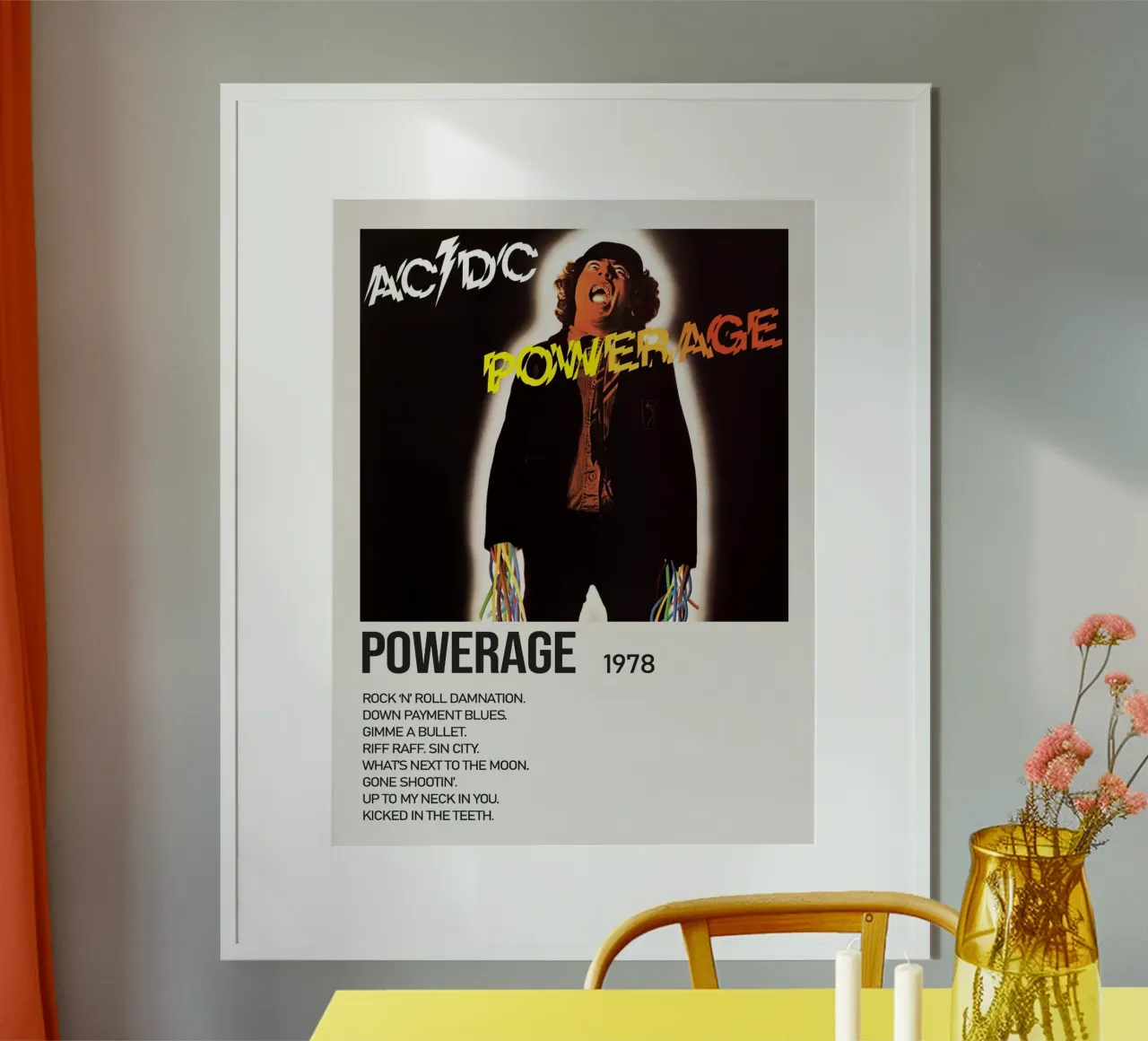 ACDC Powerage Tracklists carta hahnemühle da Linda Tobrut
