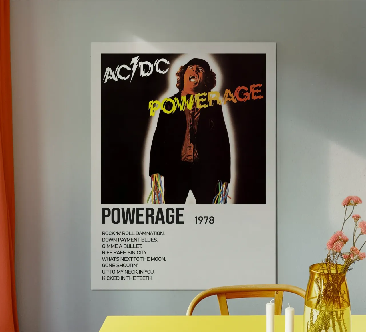 ACDC Powerage Tracklists carta hahnemühle da Linda Tobrut