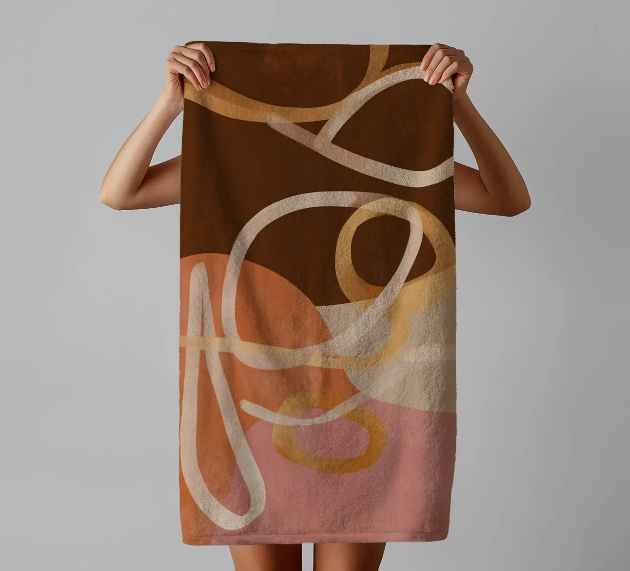 Loops in Earth Tones asciugamano da bagno da Colormenta