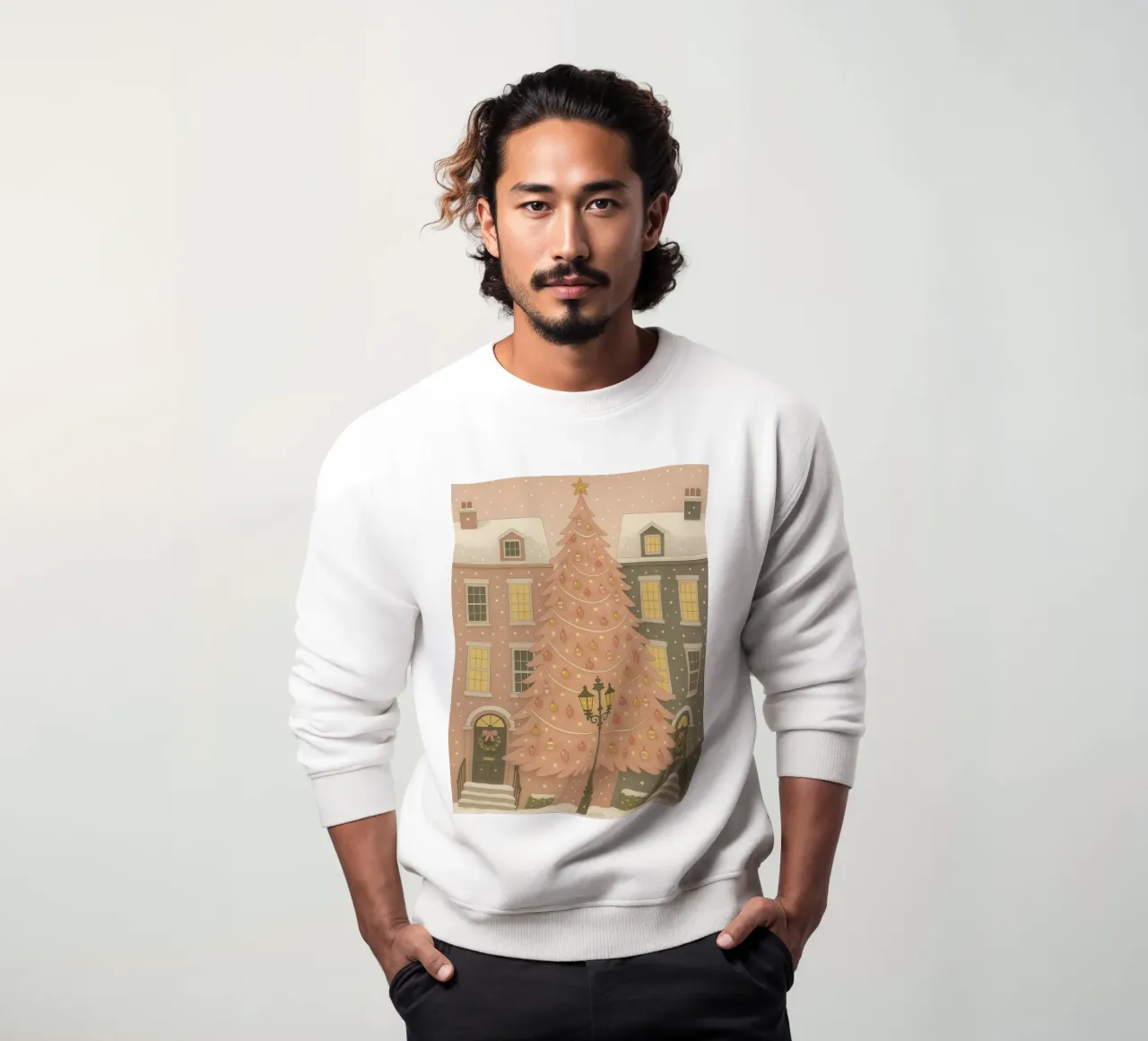 ALBERO DI NATALE ROSA felpa da CHRISTMAS ART