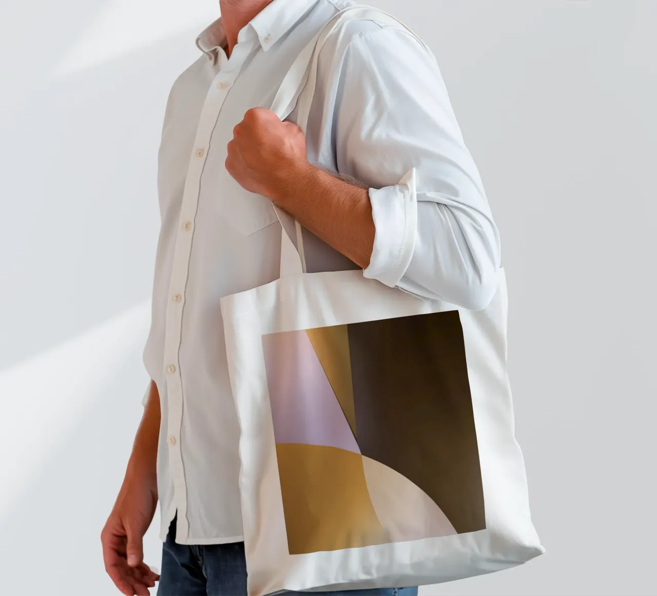 Light Flow Geometry No. 4 borsa in juta da Mosaic Dialogue