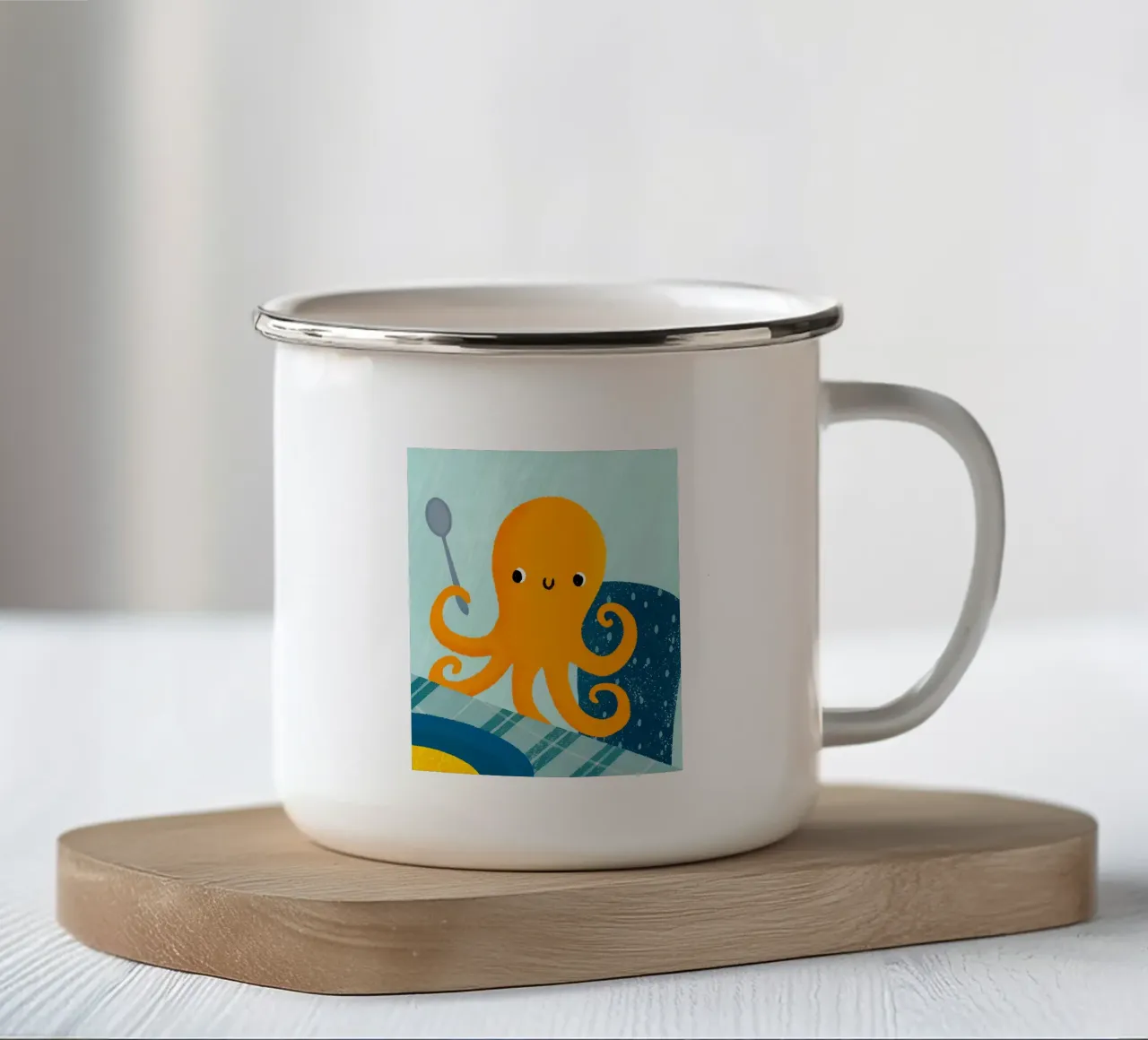 Polpo con cucchiaio tazza in smalto da LOYAL SHOP