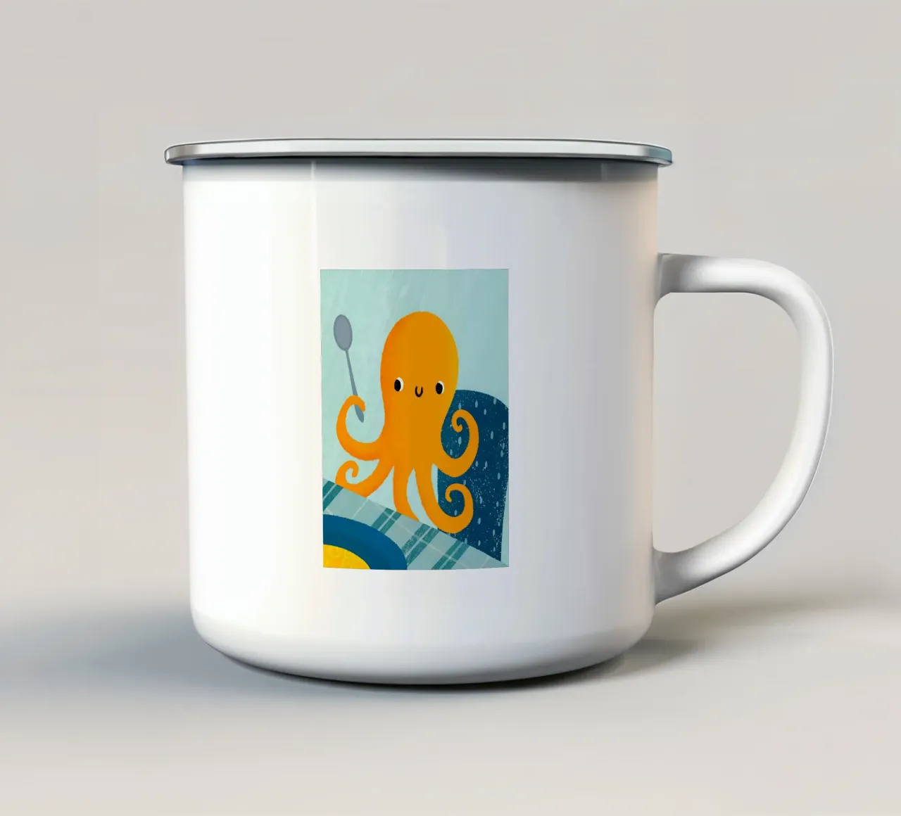 Polpo con cucchiaio tazza in smalto da LOYAL SHOP