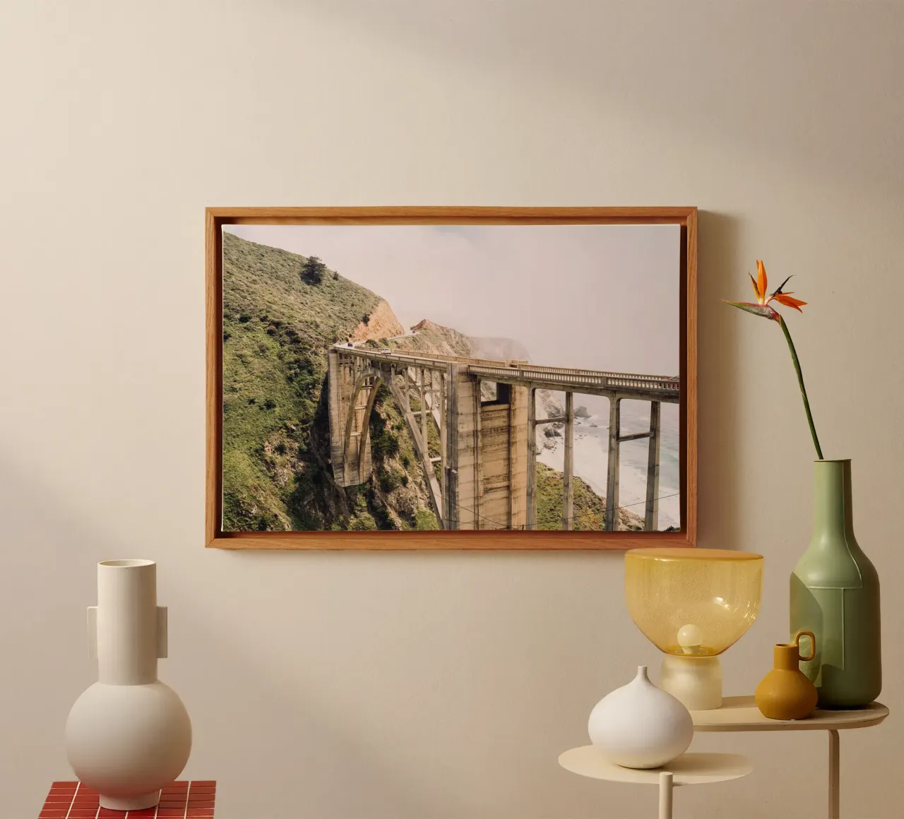 Bixby Creek Bridge tela con Cornice a cassetta da patiphotography