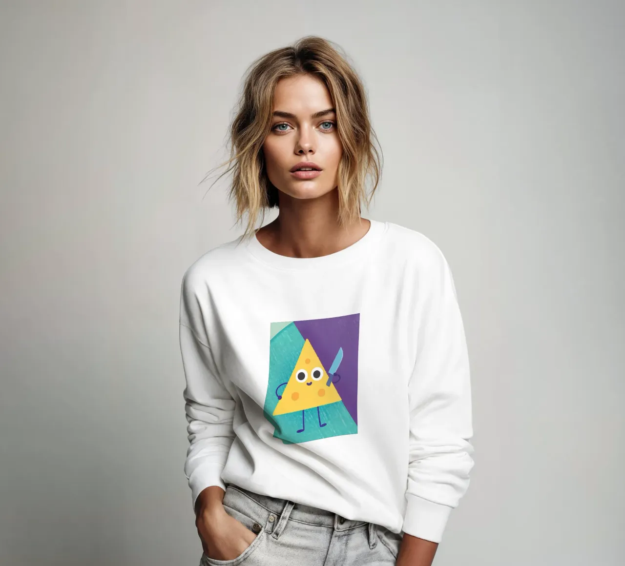 Formaggio carino con coltello felpa da LOYAL SHOP