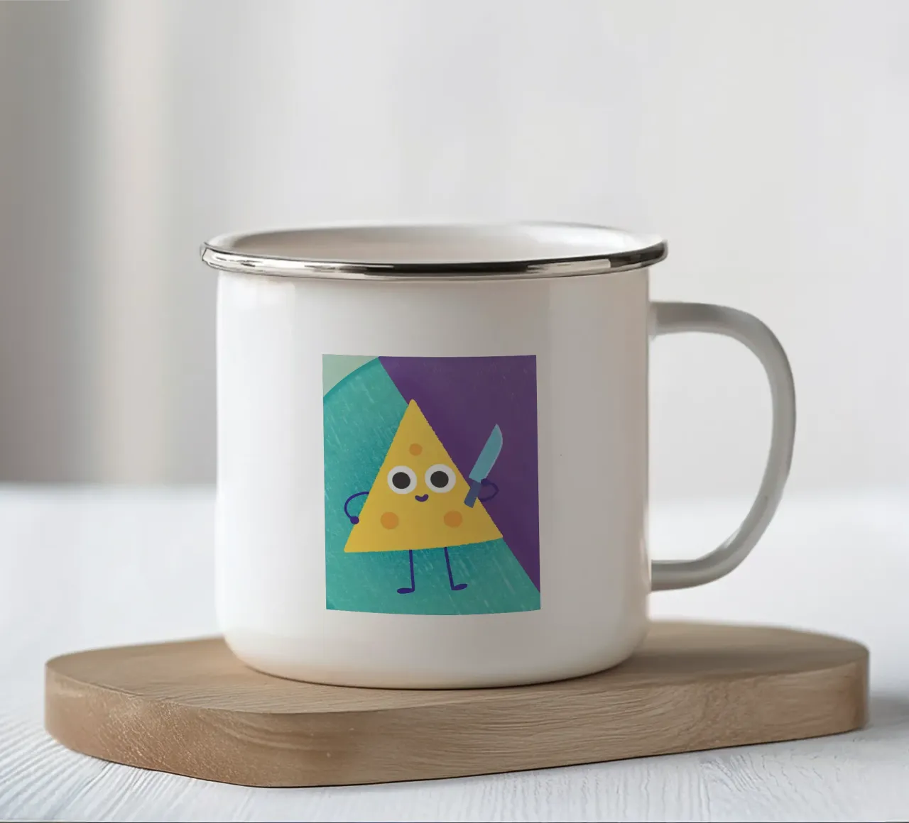 Formaggio carino con coltello tazza in smalto da LOYAL SHOP