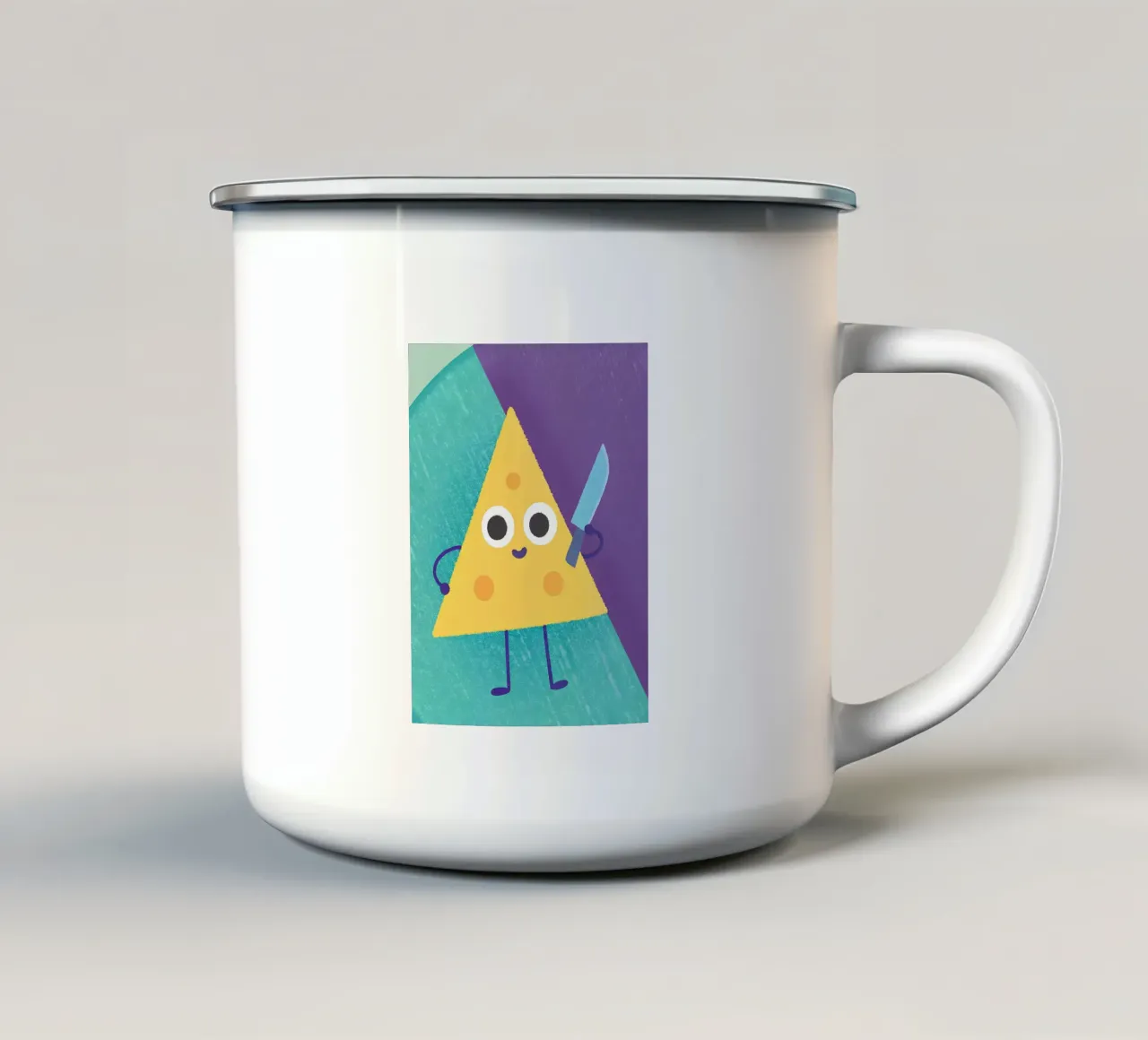 Formaggio carino con coltello tazza in smalto da LOYAL SHOP