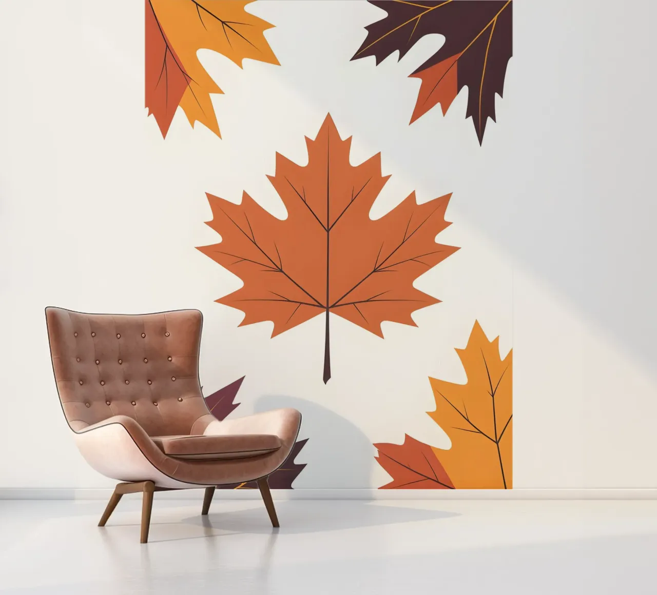 vector maple leaf fotobehang van botanical shop