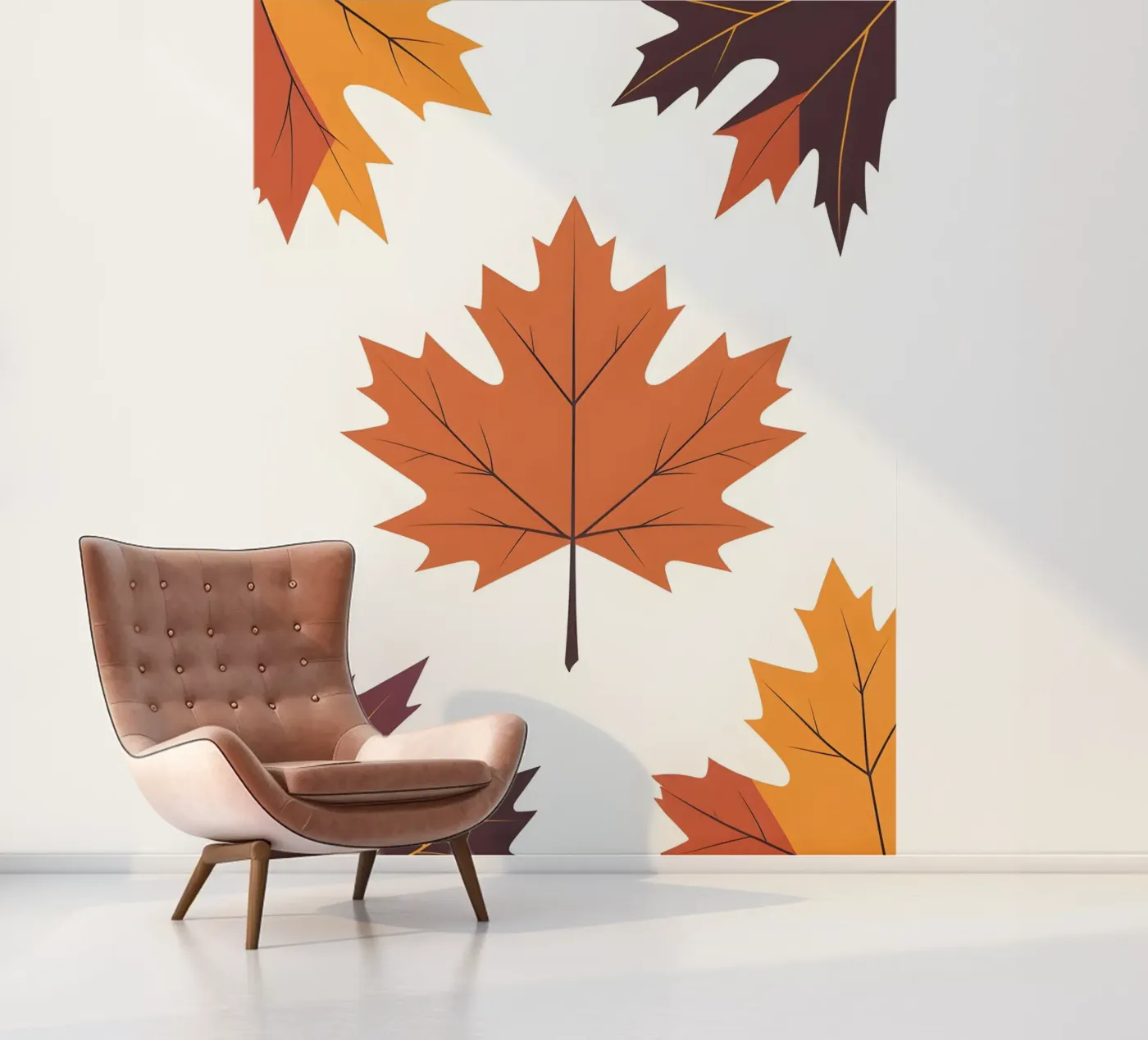 vector maple leaf Fototapete von botanical shop