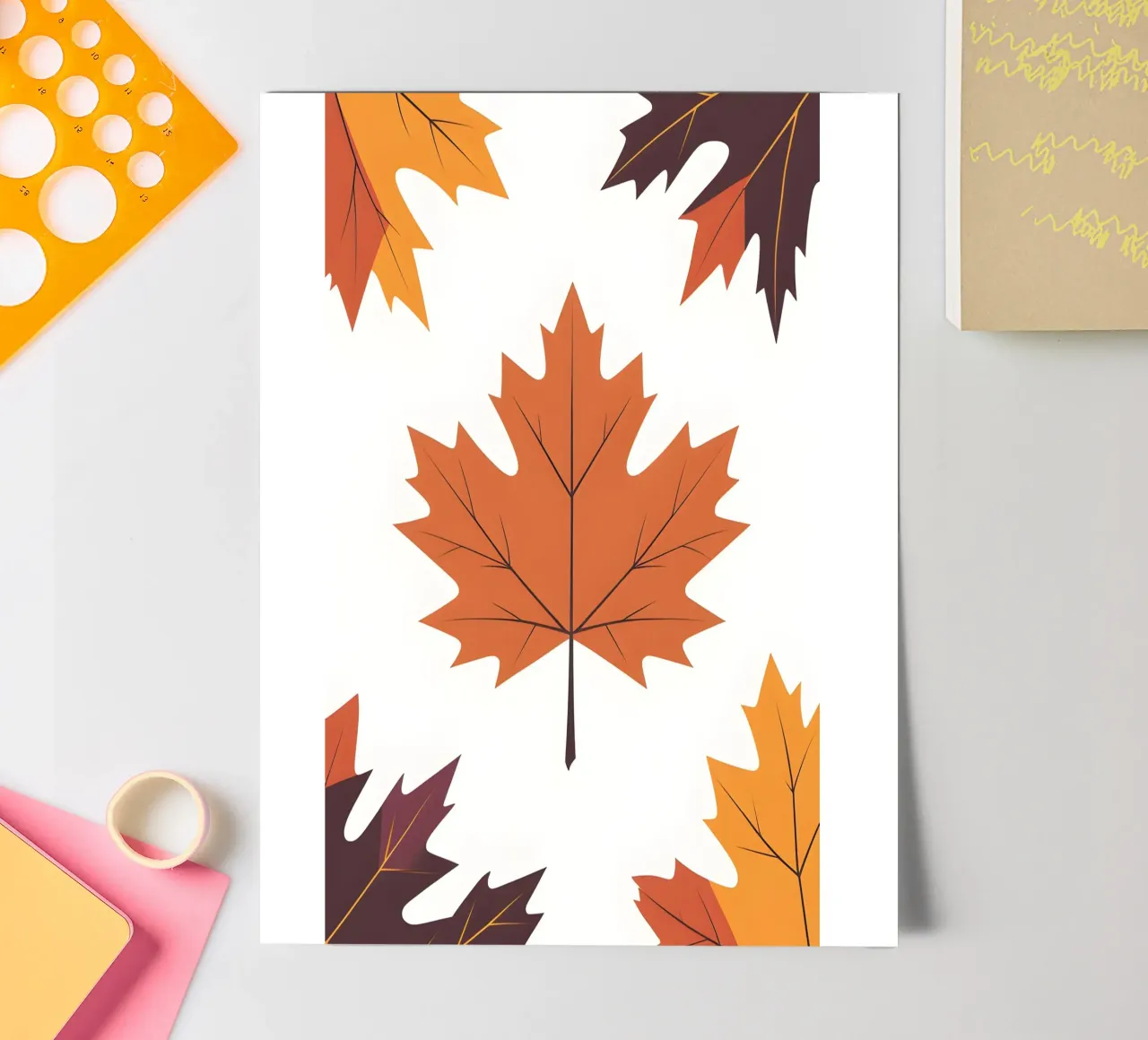 vector maple leaf sticker sheet by botanical shop