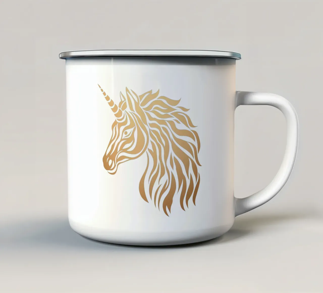 Unicorno d'oro tazza in smalto da Autofocus