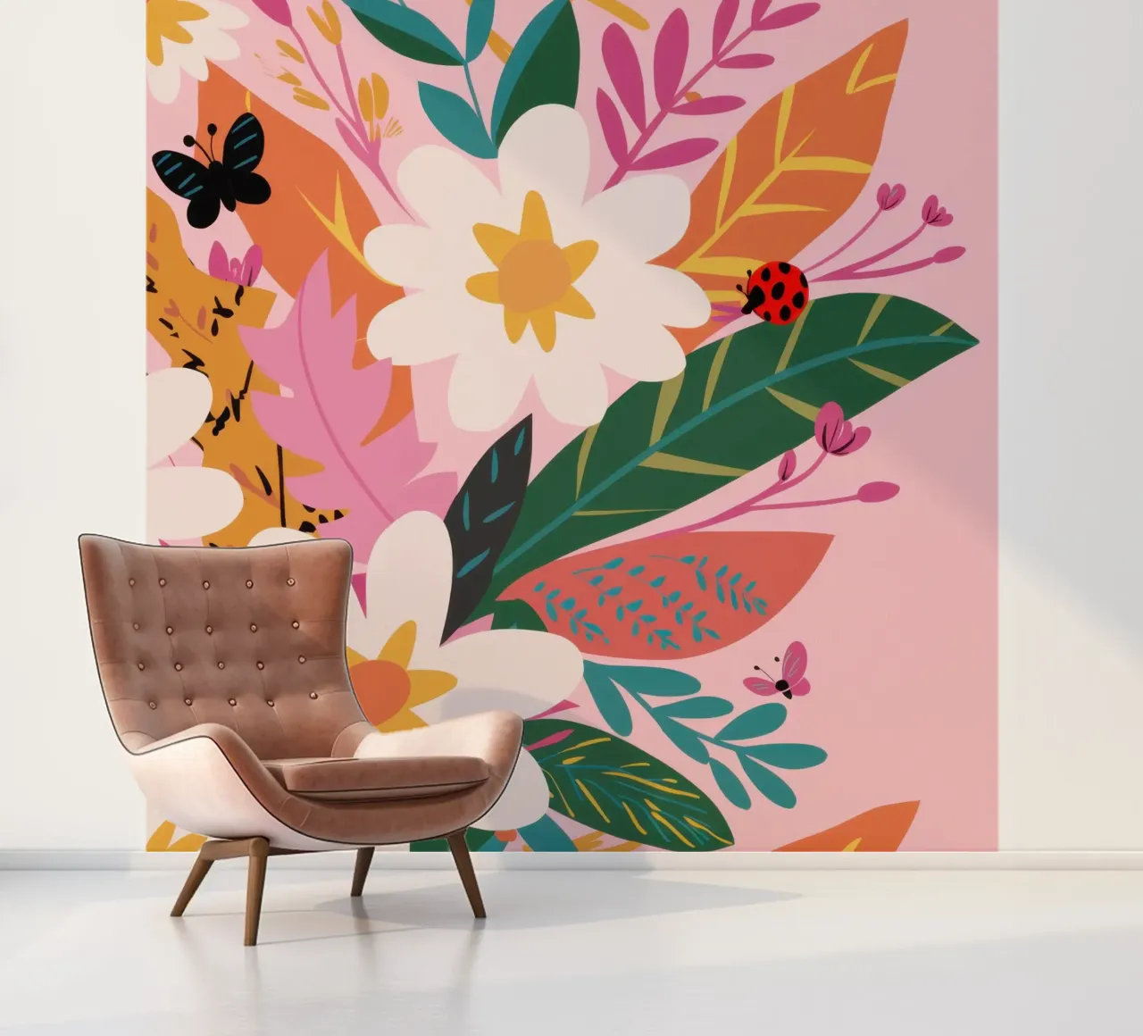 Vlindertuin fotobehang van Solace Light