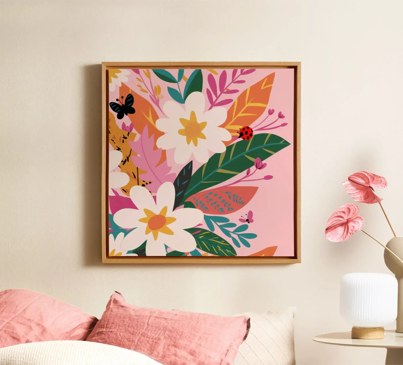 Vlindertuin canvas van Solace Light