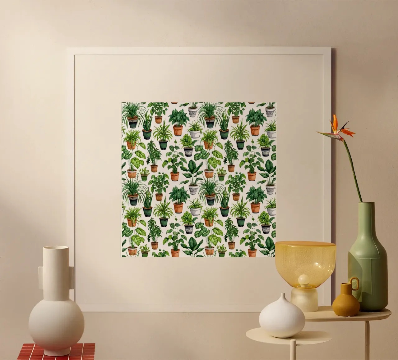 Piante d'appartamento - Stampa #2 poster con telaio in plastica da Hightown Design