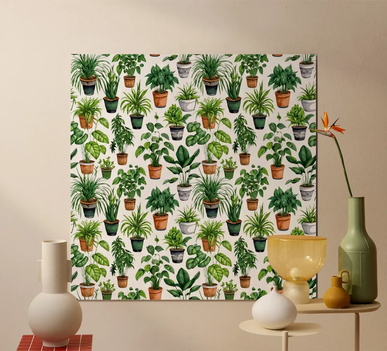 Piante d'appartamento - Stampa #2 poster con telaio in plastica da Hightown Design