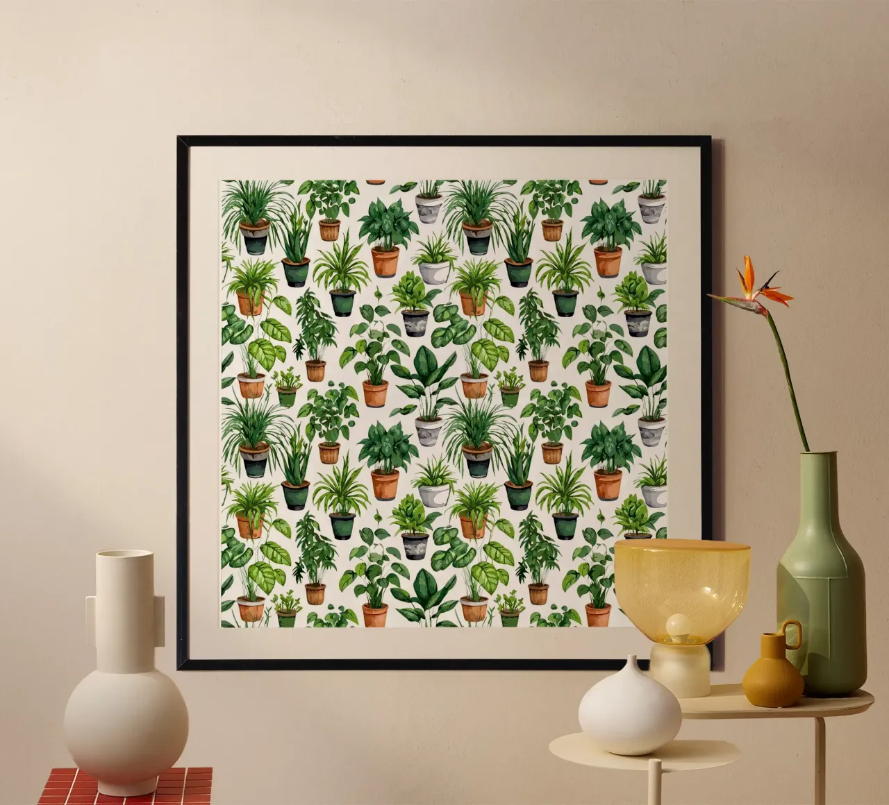 Piante d'appartamento - Stampa #2 poster con telaio in plastica da Hightown Design