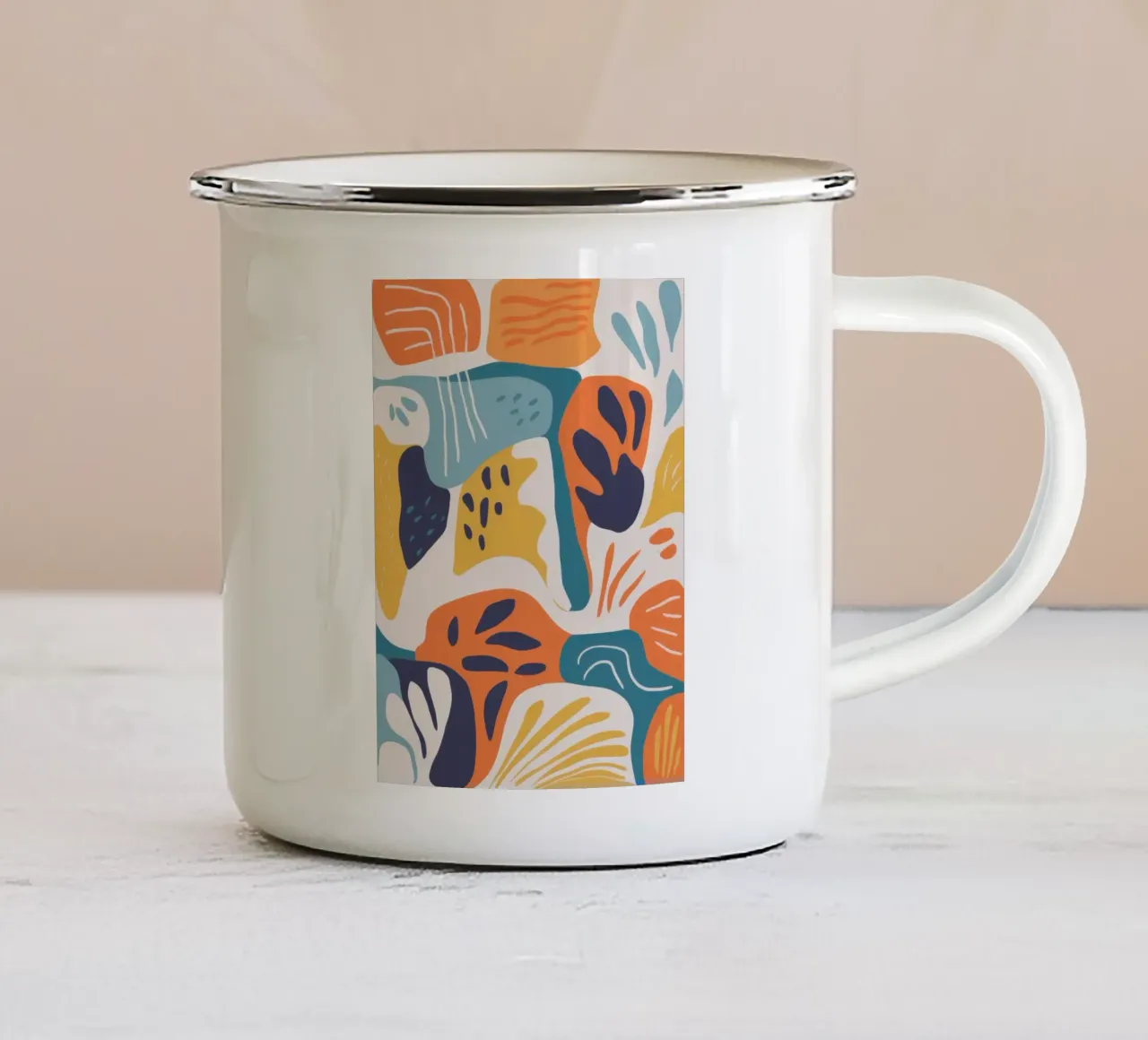 Forme botaniche astratte tazza in smalto da Solace Light