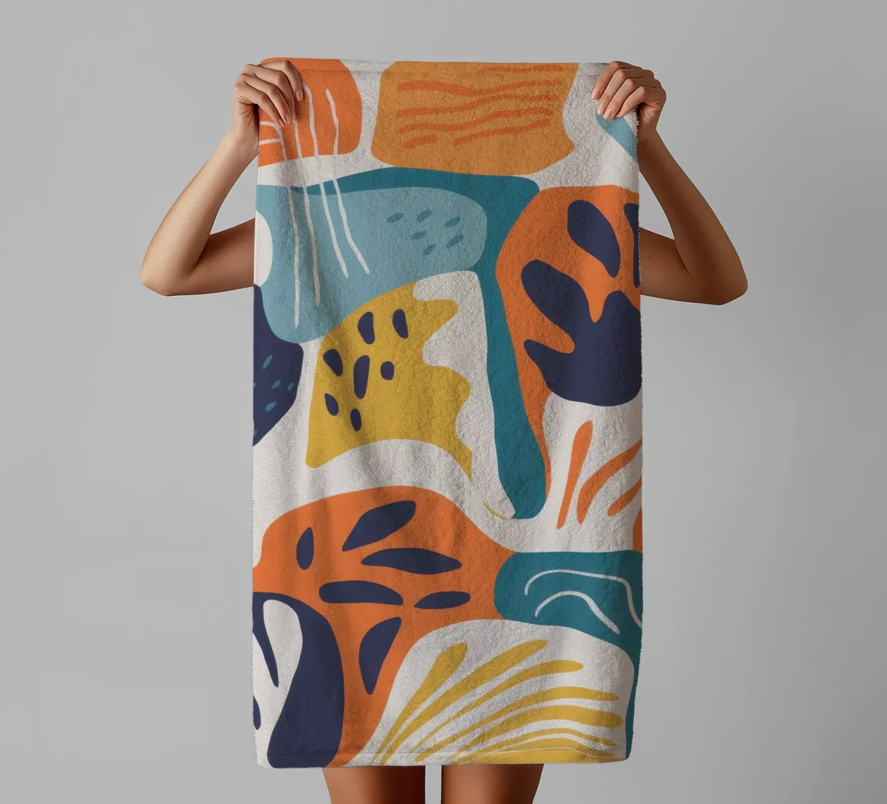 Abstract Botanical Forms towel by Solace Light