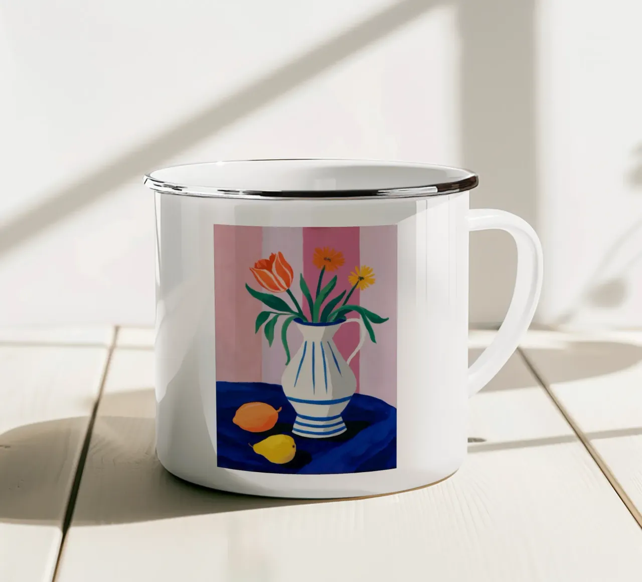 Serenata in vaso a righe tazza in smalto da Solace Light