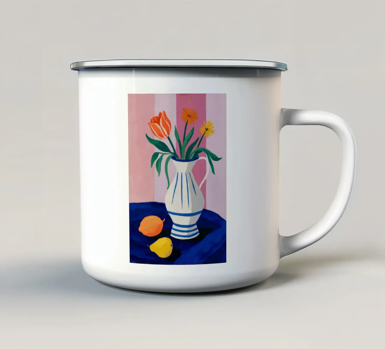 Serenata in vaso a righe tazza in smalto da Solace Light