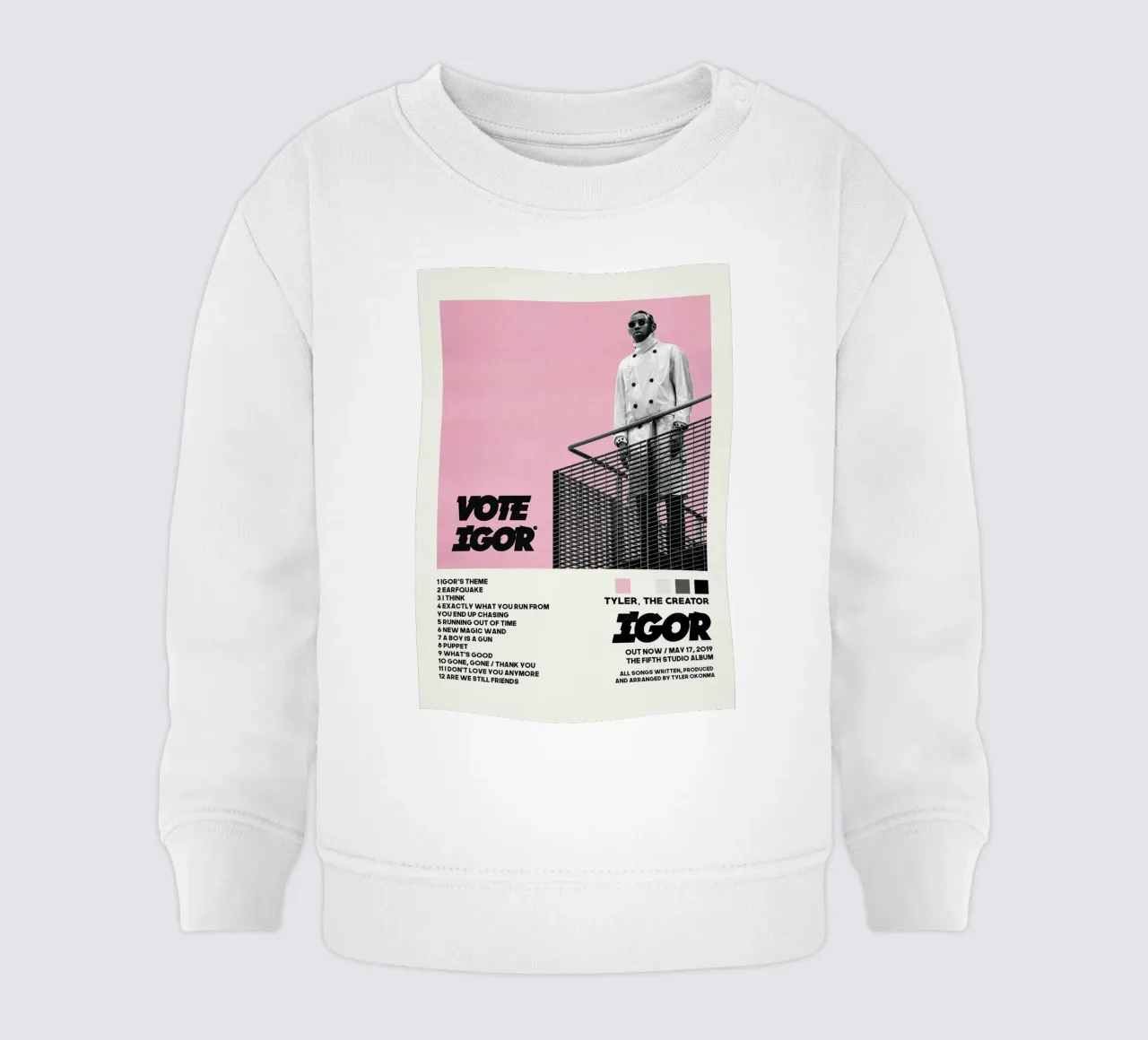 Minimalist Vote Igor - tyler the creator List Song Cover felpa neonato da edanfargol