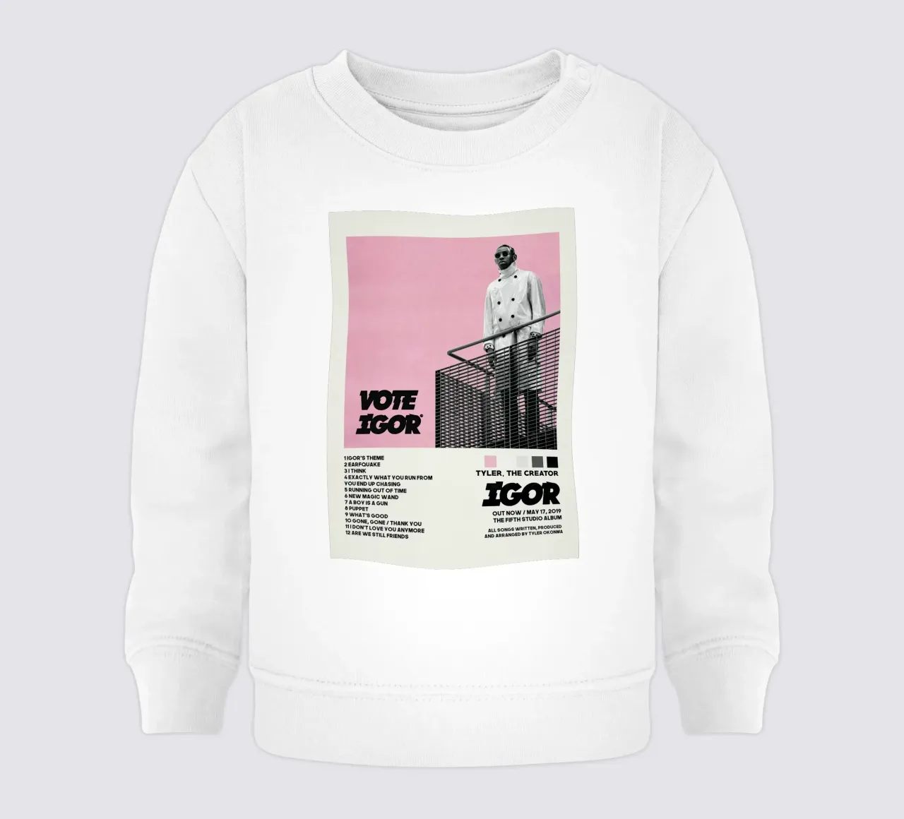 Minimalist Vote Igor - tyler the creator List Song Cover felpa neonato da edanfargol