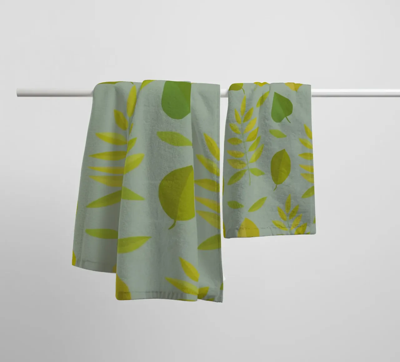 Leaves Green towel by lauragriesch_art