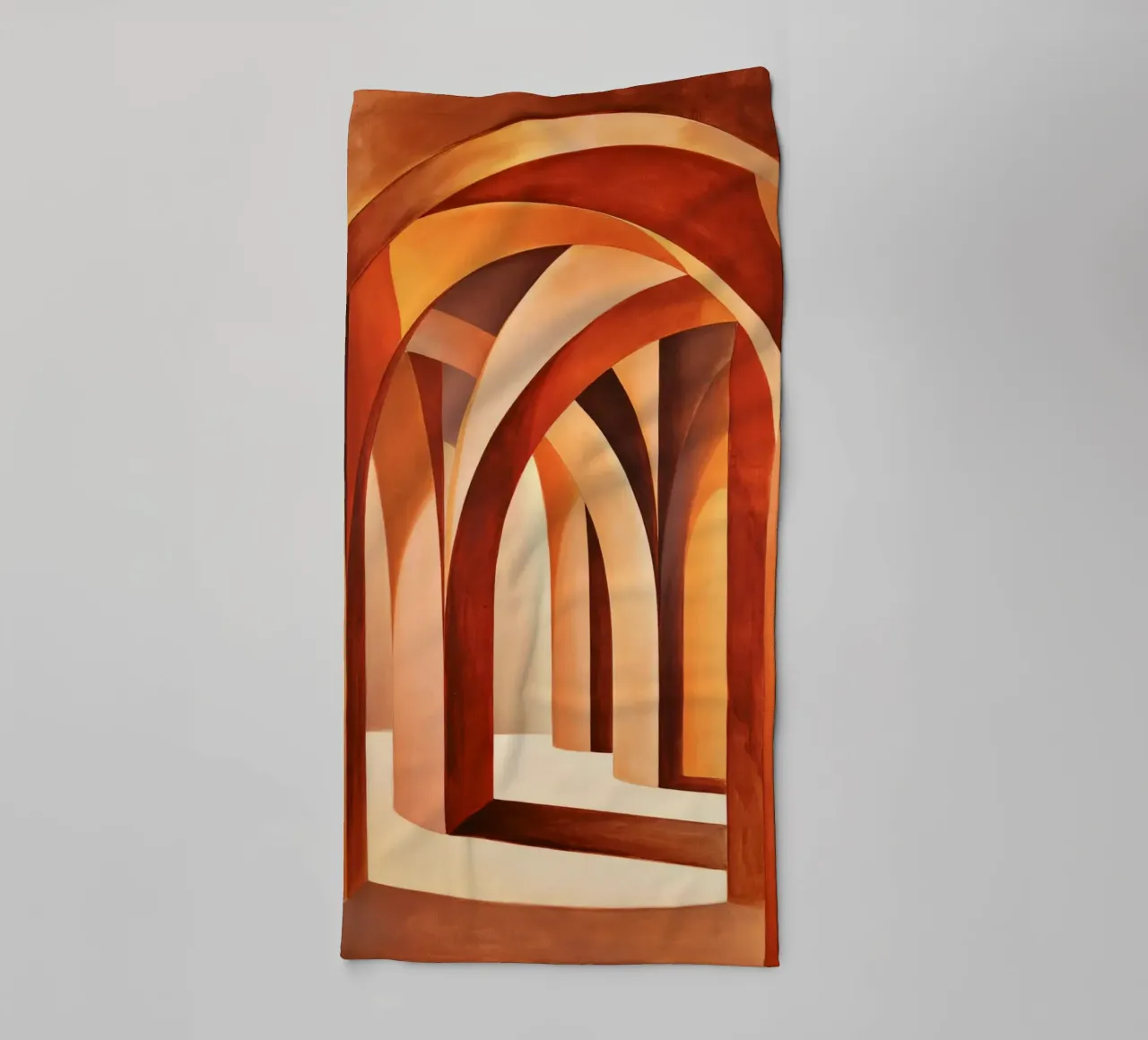 Abstract arches in light and depth towel by Plain Thoughts