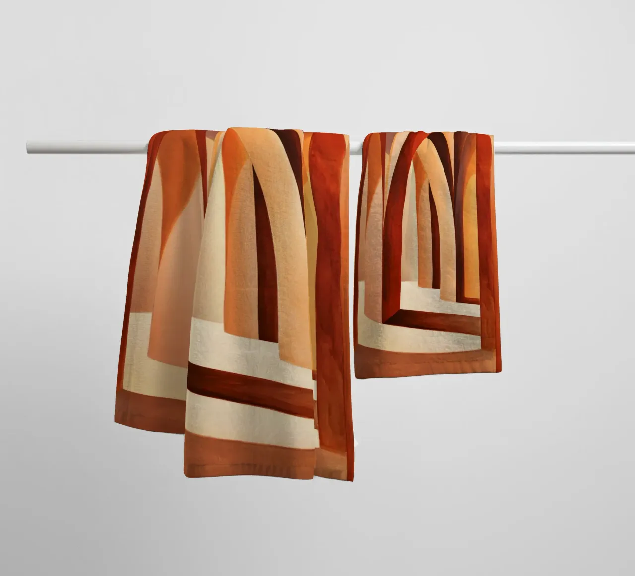 Abstract arches in light and depth towel by Plain Thoughts