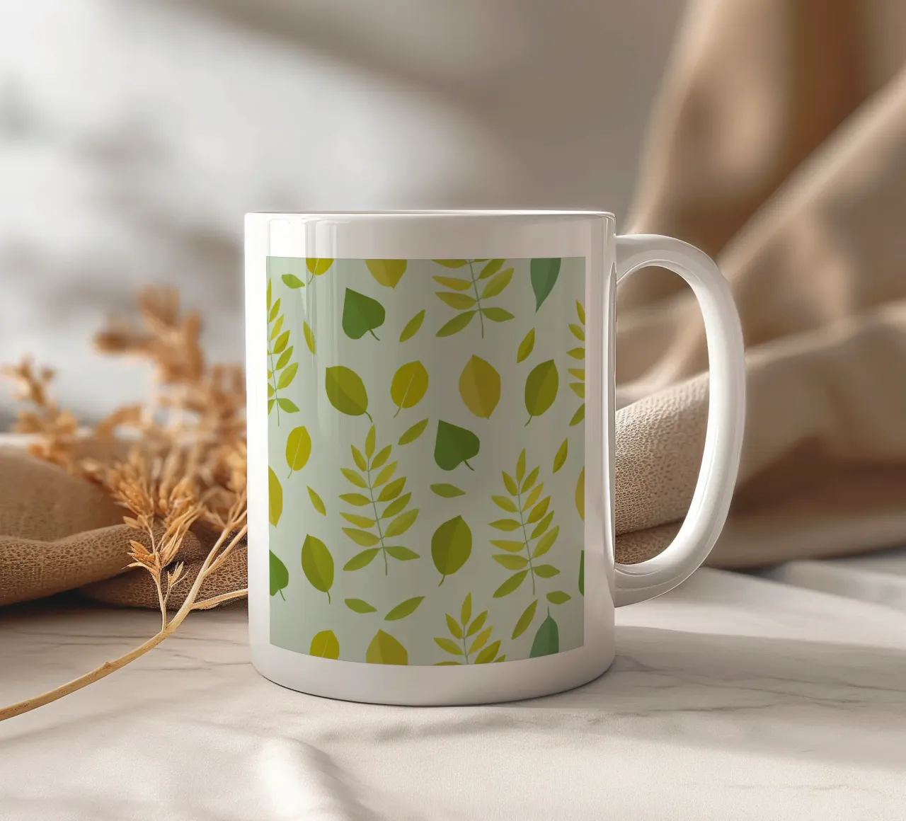 Foglie verde chiaro tazza in ceramica da lauragriesch_art