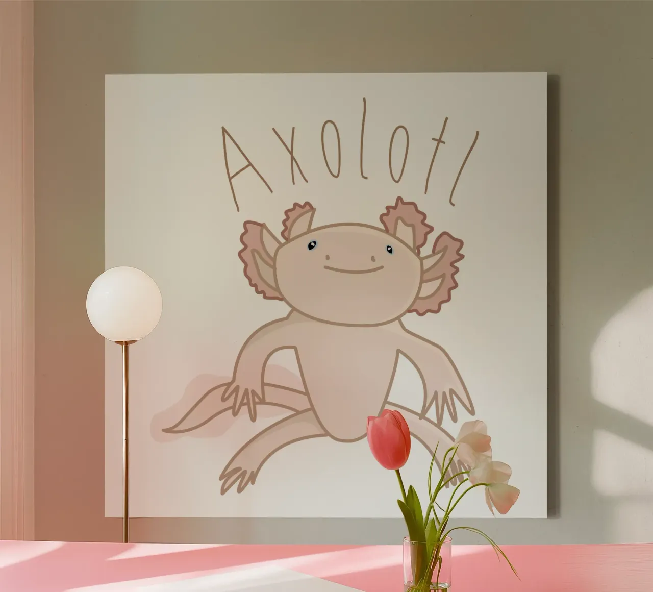 Axolotl tela con Cornice a cassetta da IndigoBird