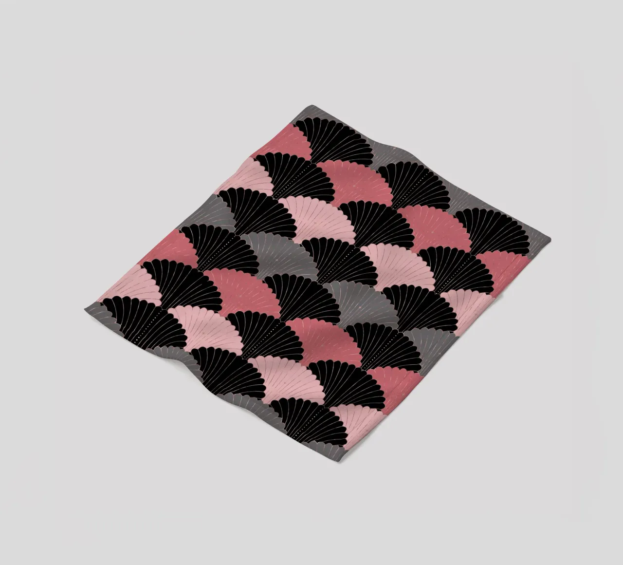 Motif de coquillages Art déco. Rose, gris, noir et reflets dorés plaid polaire de CalliLetters