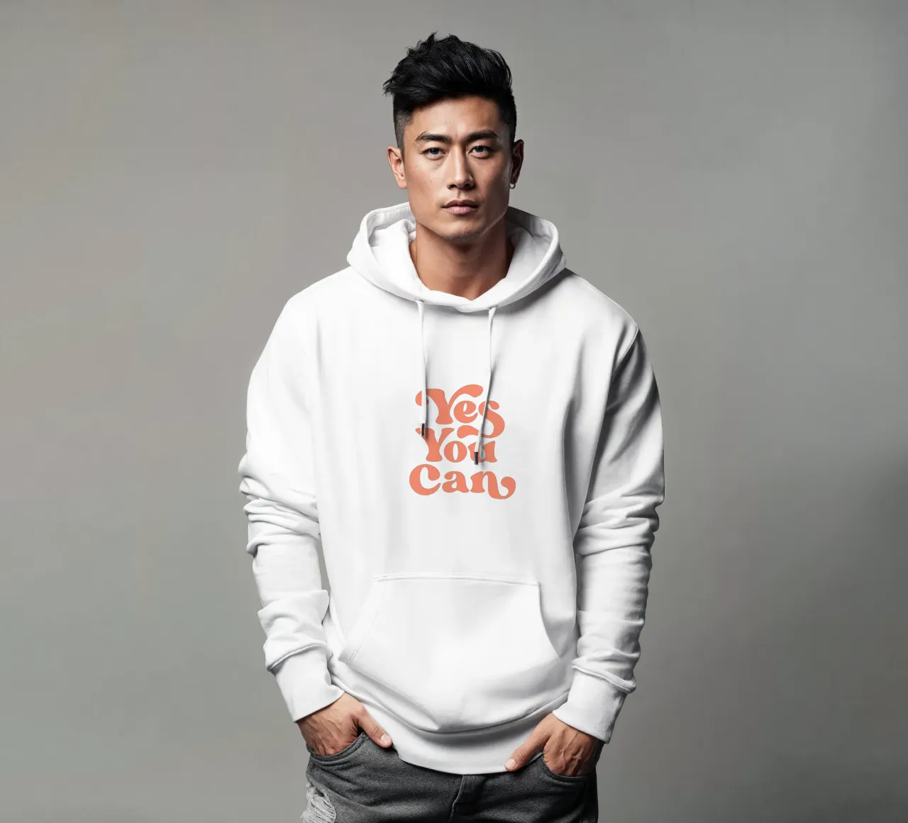 Yes You Can Tipografia Design felpa con cappuccio da THE MOTIVATED TYPE