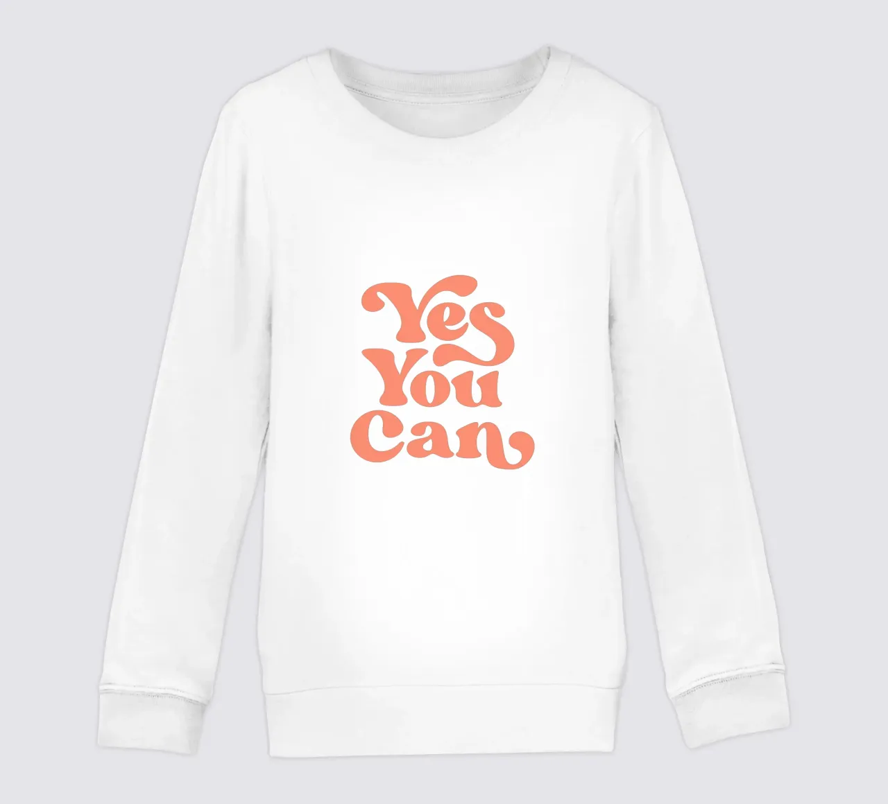 Yes You Can Typography Design kids sweatshirt by THE MOTIVATED TYPE