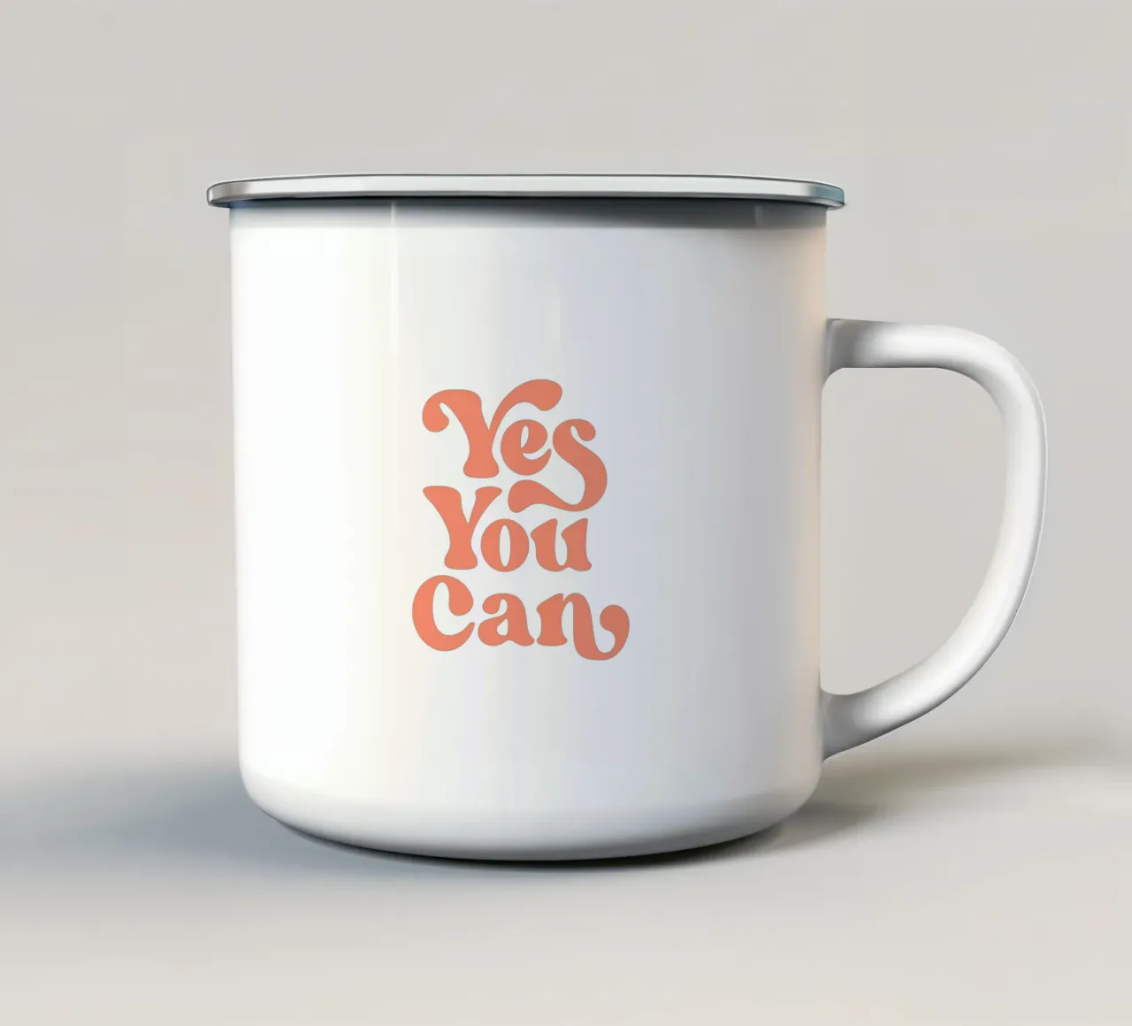 Yes You Can Tipografia Design tazza in smalto da THE MOTIVATED TYPE