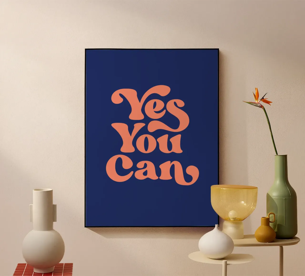 Yes You Can Typography Design acrylic glass by THE MOTIVATED TYPE