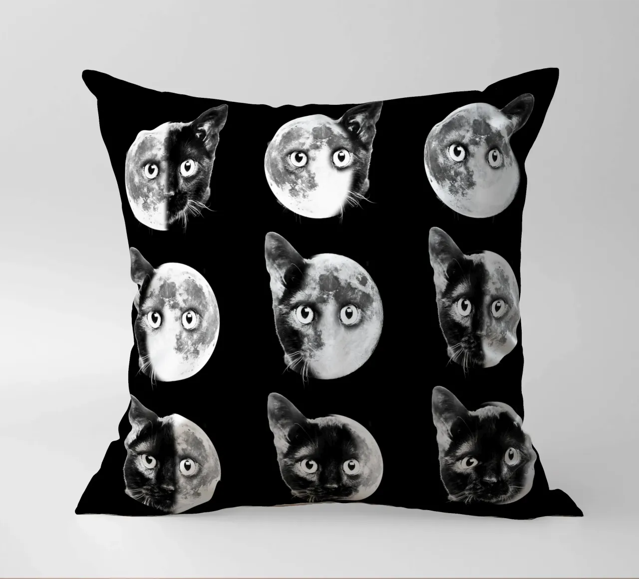 Cat Moon phases cuscino da Dikhotomy