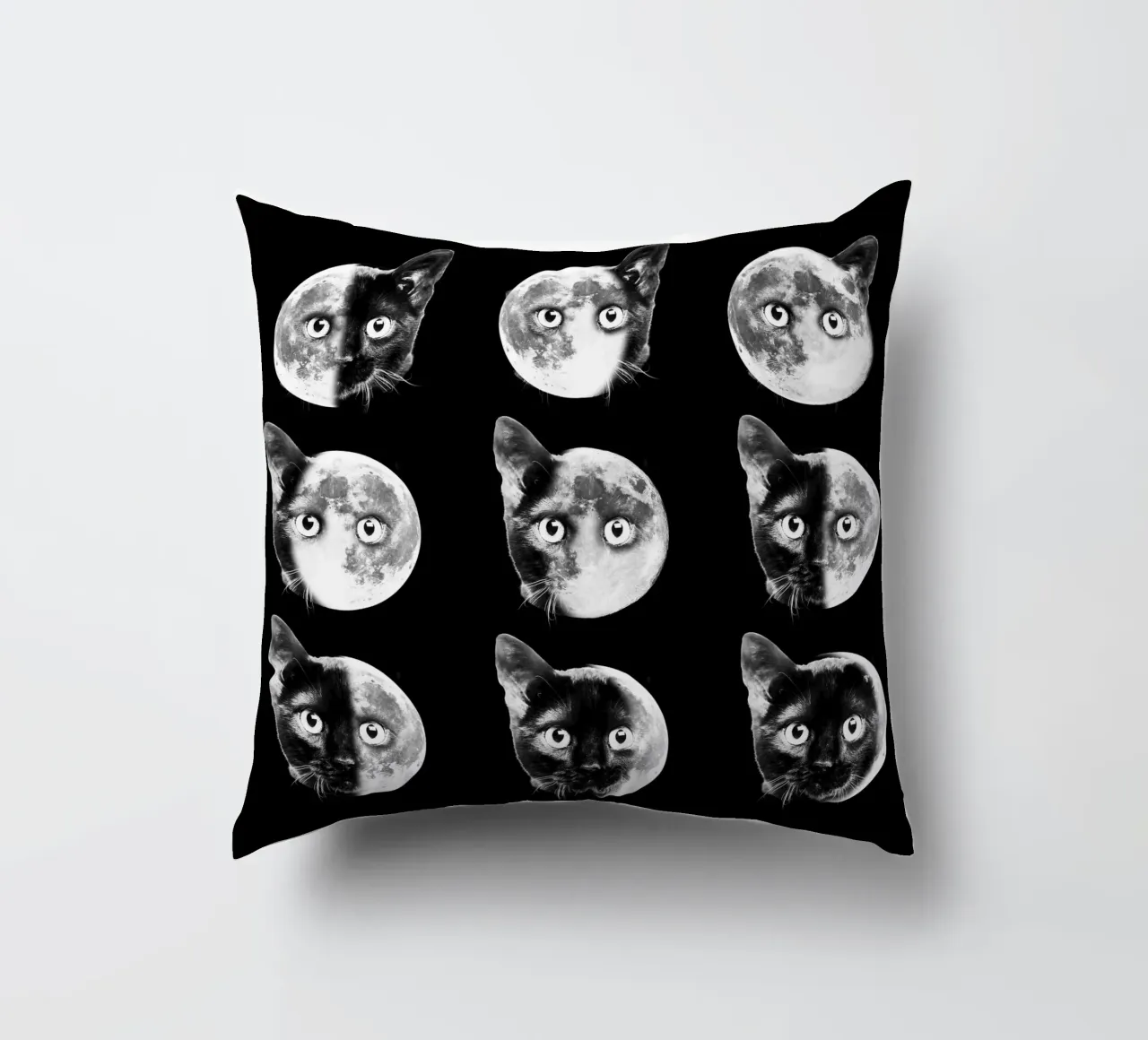 Cat Moon phases cuscino da Dikhotomy