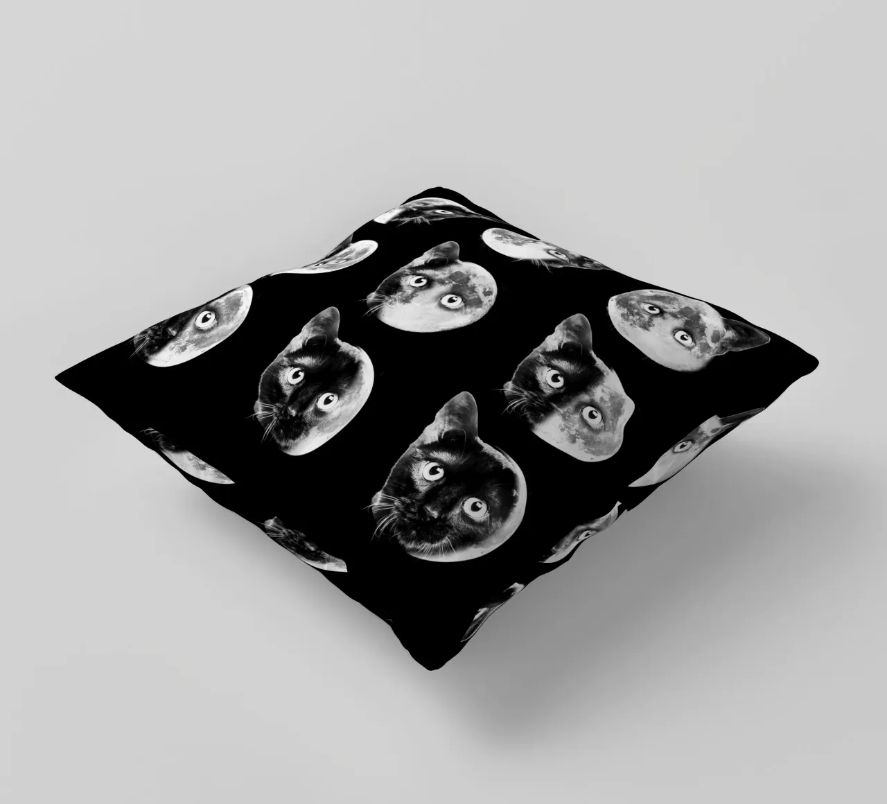 Cat Moon phases cuscino da Dikhotomy