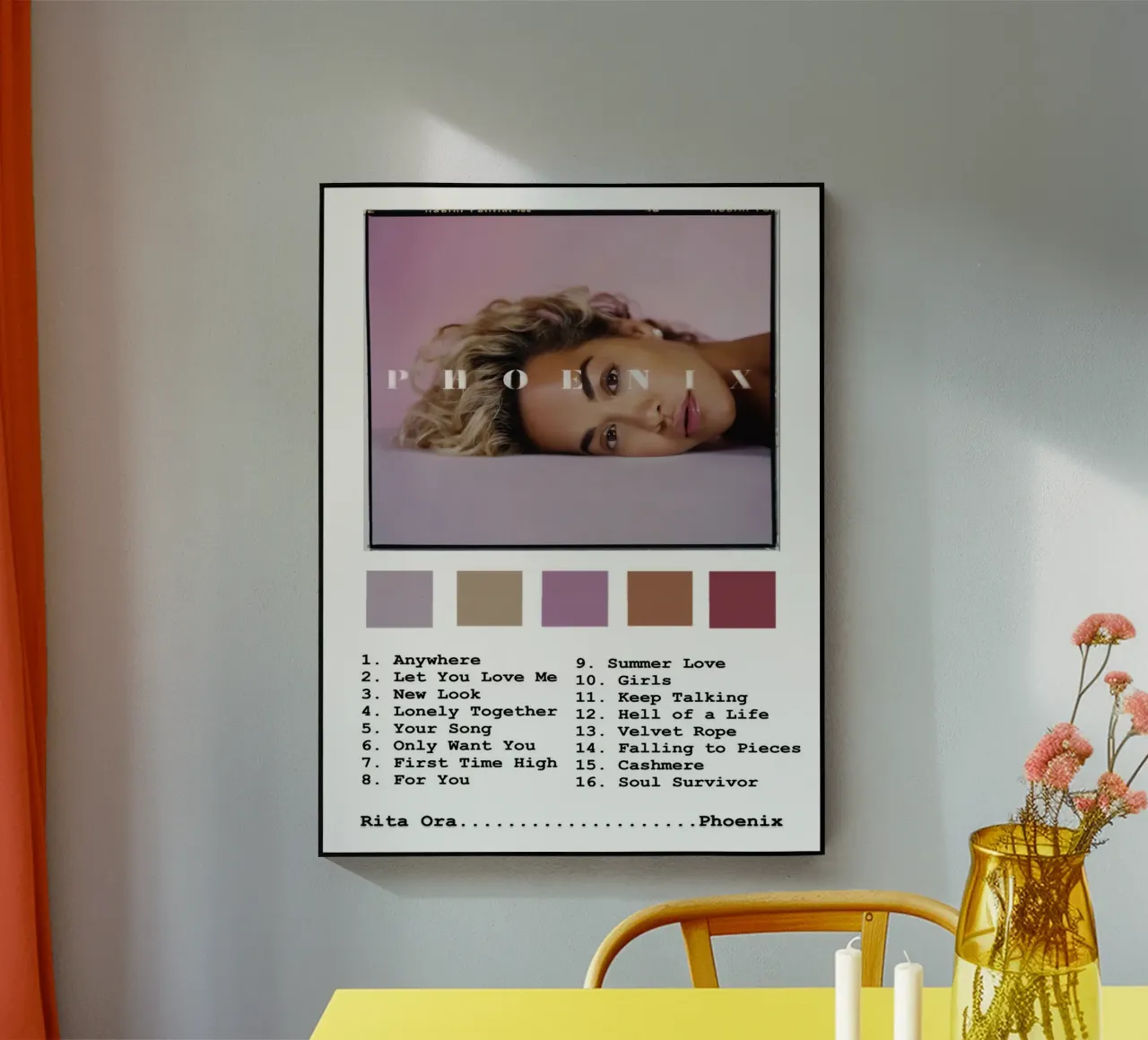 Rita Ora Phoenix Tracklists plexiglass da Banda Neira