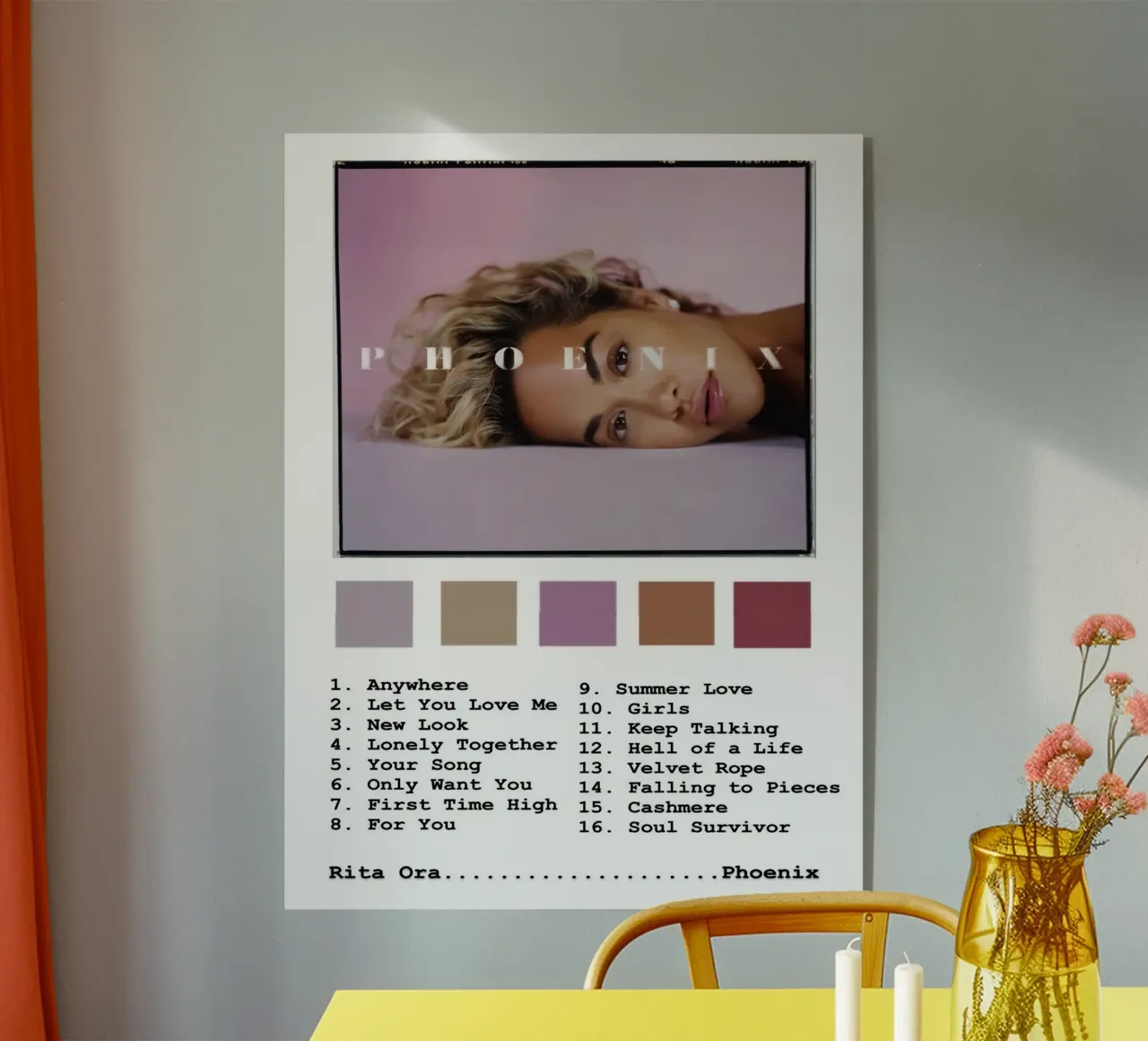 Rita Ora Phoenix Tracklists plexiglass da Banda Neira