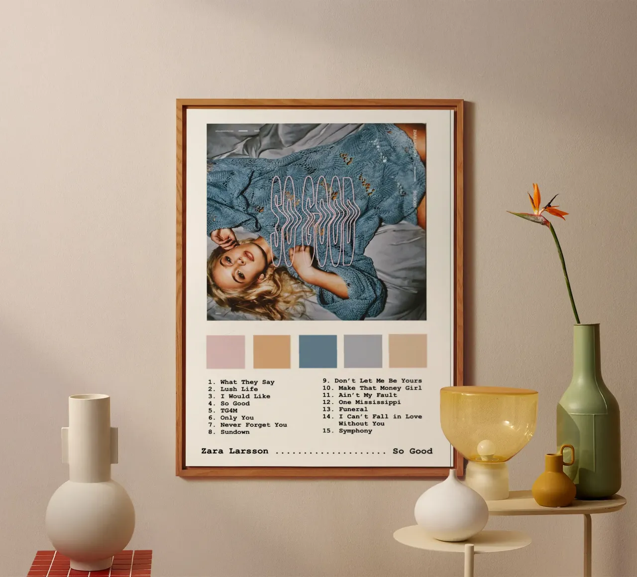 Lara Larsson So Good Tracklists alluminio dibond da Banda Neira