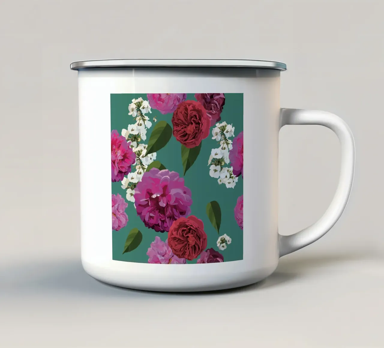 Rose verdi tazza in smalto da lauragriesch_art