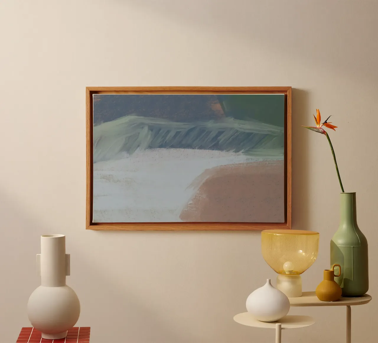 Campi sereni Astratto tela con Cornice a cassetta da nileshkikuuchise