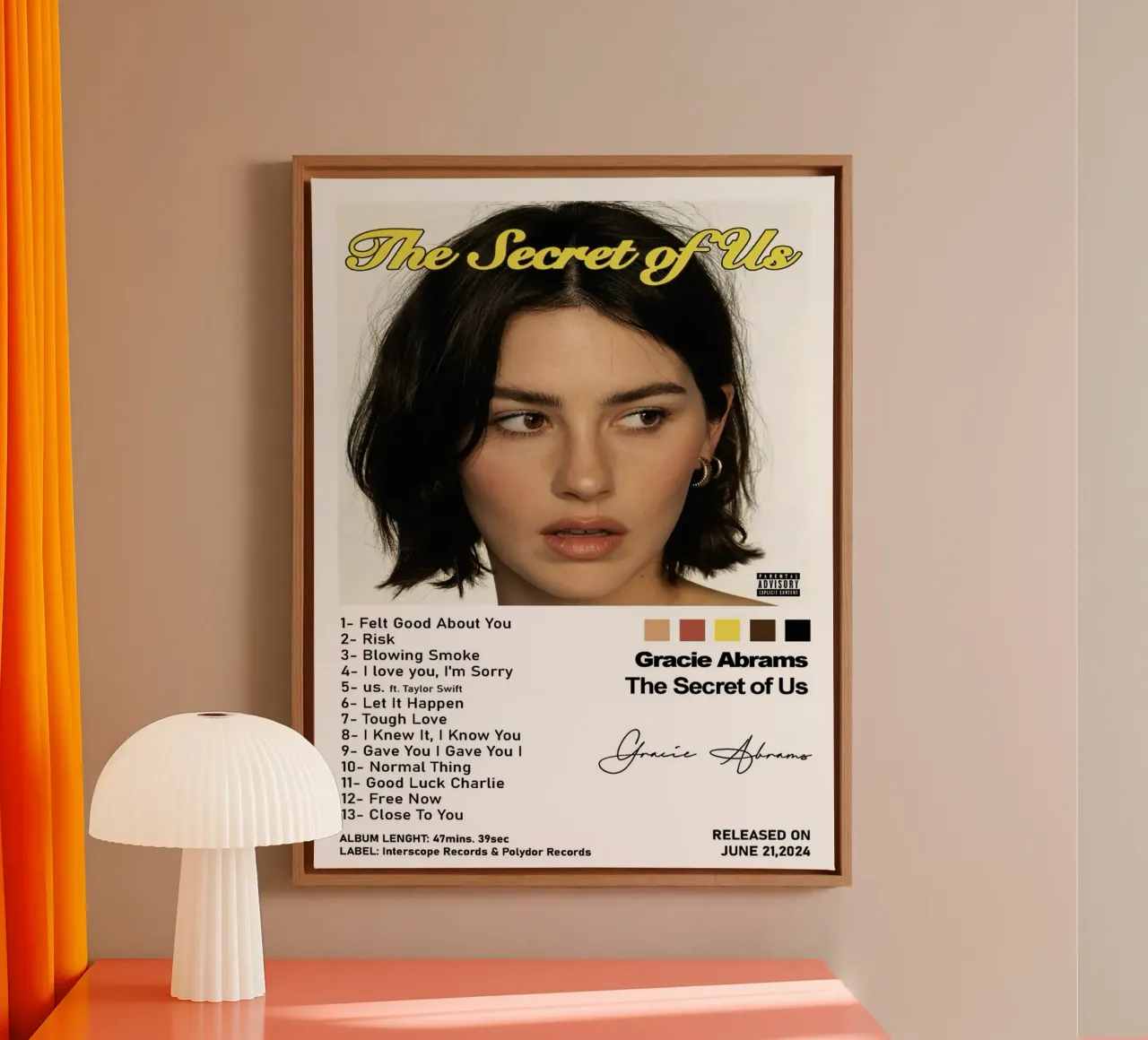 Gracie Abrams The Secret Of Us Tracklists tela da Banda Neira