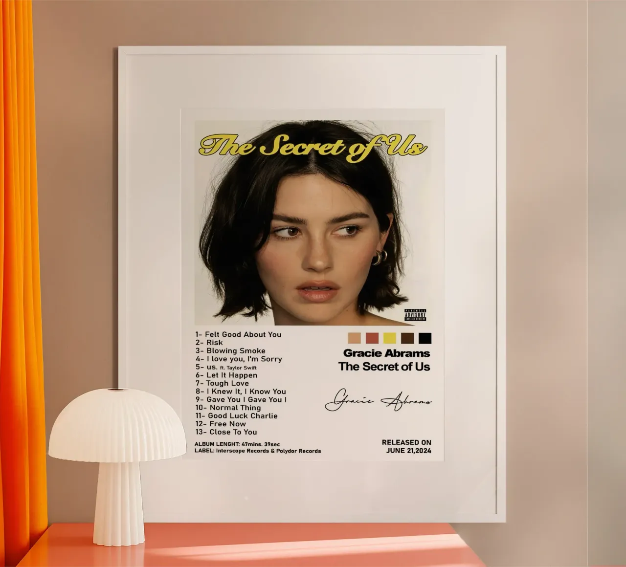 Gracie Abrams The Secret Of Us Tracklists carta hahnemühle da Banda Neira